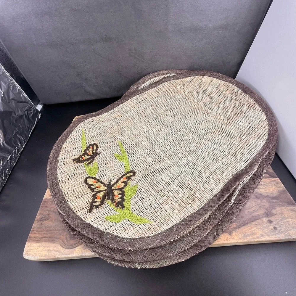 Vintage‎ Burlap Butterfly Placemats - Set of 3